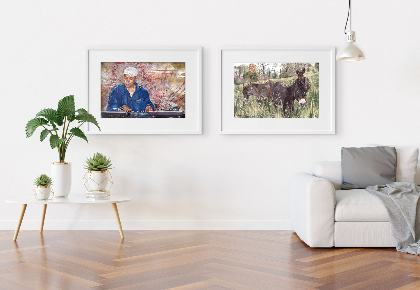 Donkeys at Lough Meelagh - Giclee Print 20x16'' inches on Fine Art Paper or Canvas.